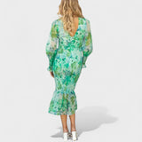 Valeria - Vestido Midi em Chiffon Floral - Ines Braga