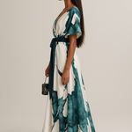 Vanessa™ | Vestido Longo com Estampa Aquarela - Ines Braga