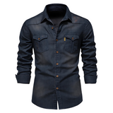 João | Camisa premium de algodão em denim