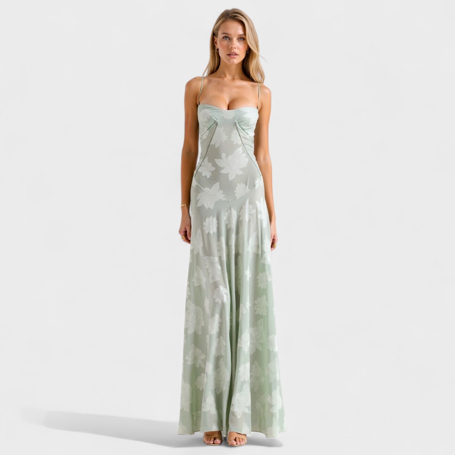 Verona - Vestido maxi em renda floral - Ines Braga