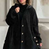 🍂 Veste à capuche en velours décontractée pour l'automne - Ines Braga