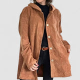 🍂 Veste à capuche en velours décontractée pour l'automne - Ines Braga