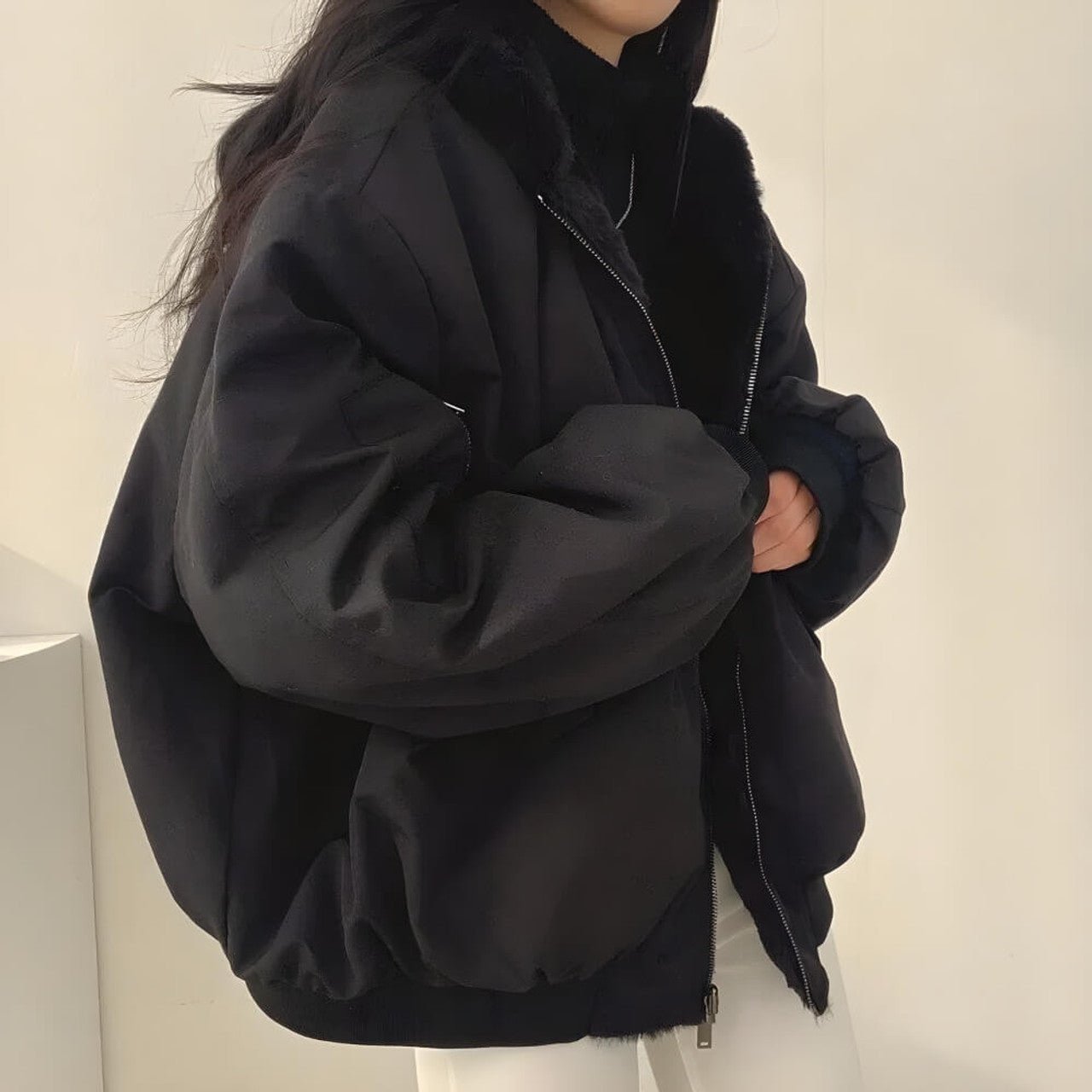 Veste à capuche réversible en laine teddy - Ines Braga