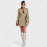 Vestido blazer com decote em V - Ines Braga