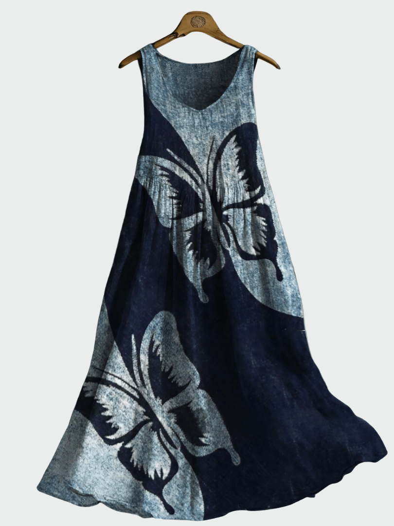 Vestido com Estampa de Borboletas - Ines Braga