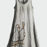 Vestido com estampa de casal de patinhos - Ines Braga