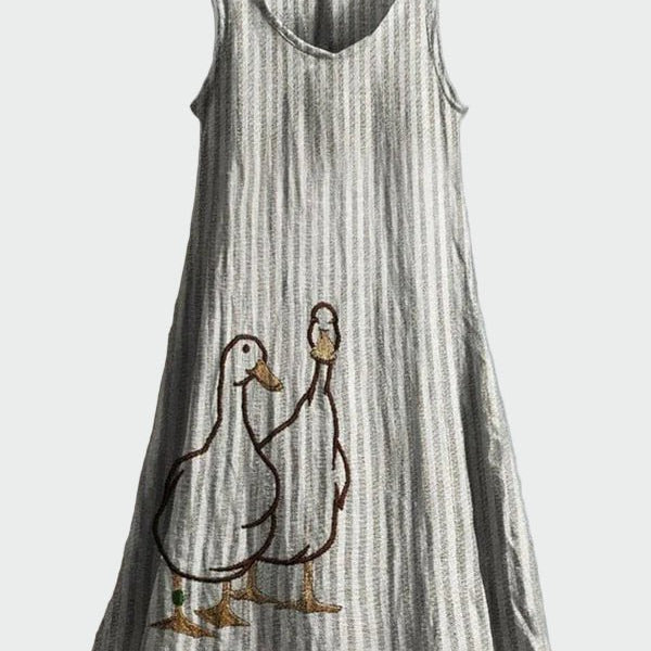 Vestido com estampa de casal de patinhos - Ines Braga