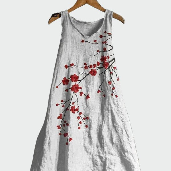 Vestido com Estampa de Cerejeiras em Flor - Ines Braga