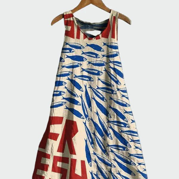 Vestido com Estampa de Sardinhas - Ines Braga