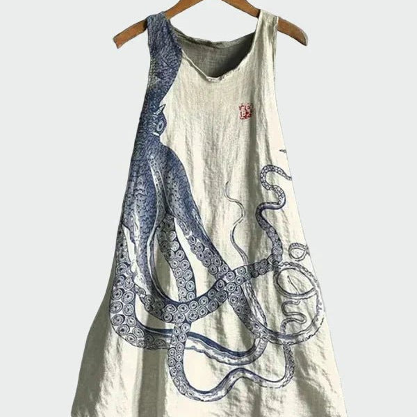 Vestido com Estampa de Tentáculos - Ines Braga