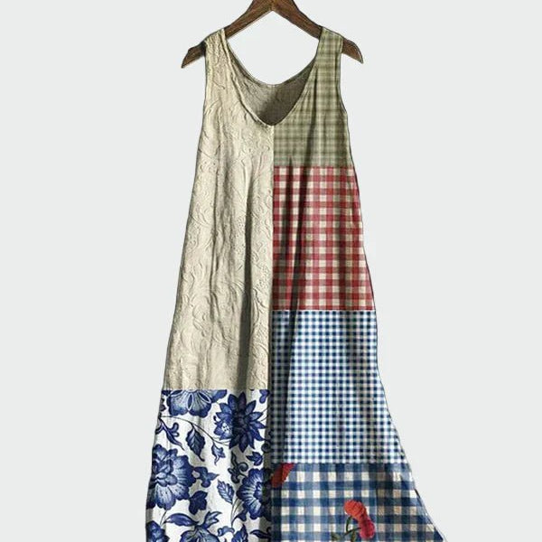 Vestido com Estampa de Xadrez - Ines Braga