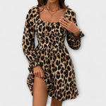 Vestido com estampado de leopardo encantador - Ines Braga