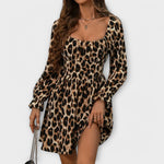 Vestido com estampado de leopardo encantador - Ines Braga