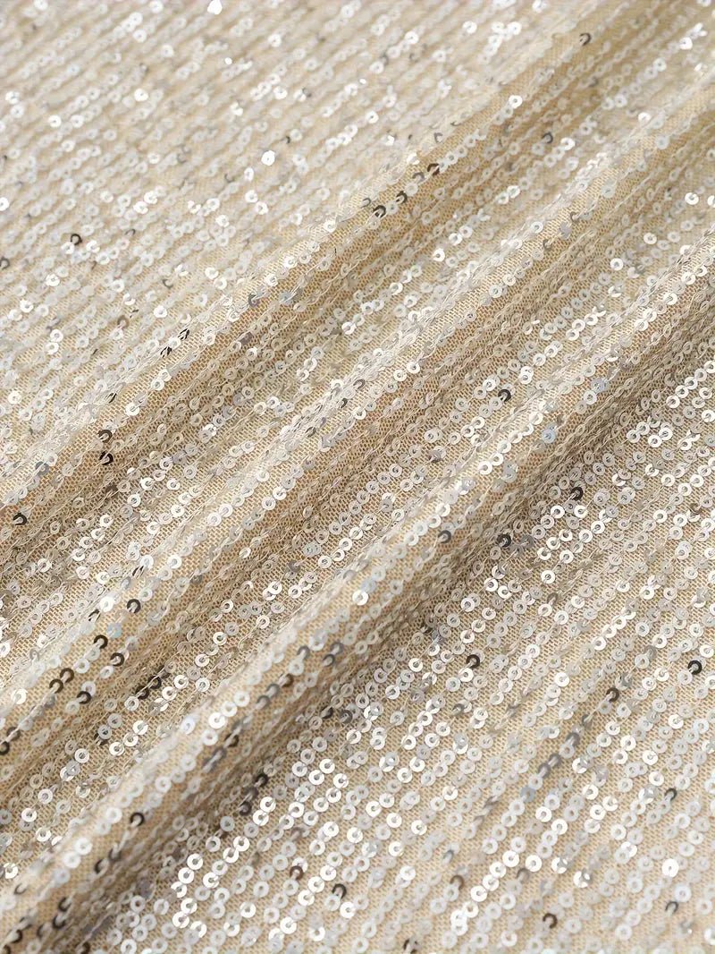 Vestido de festa com lantejoulas e contraste - Ines Braga