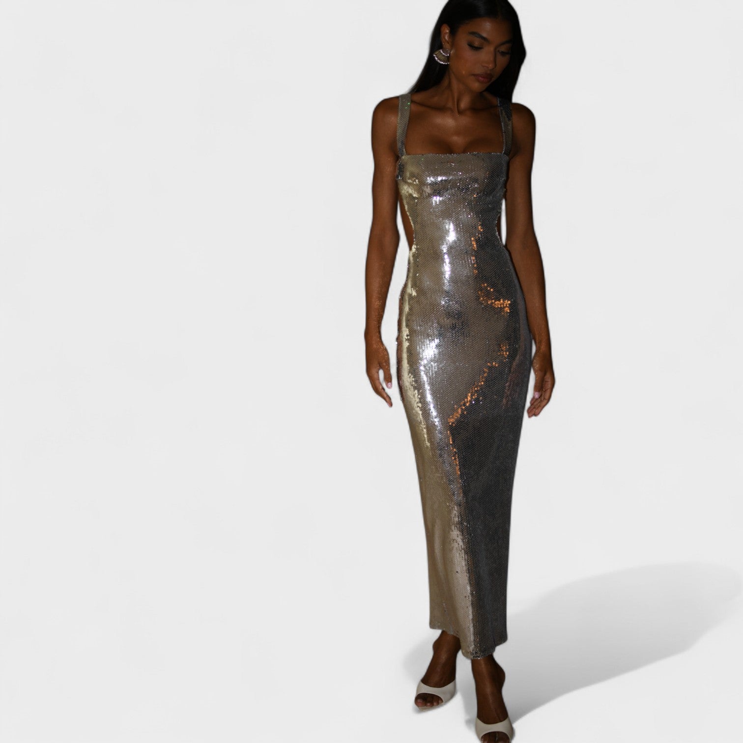 Vestido de gala Sparkle Silver - Edição de noite - Ines Braga