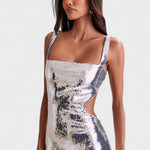 Vestido de gala Sparkle Silver - Edição de noite - Ines Braga