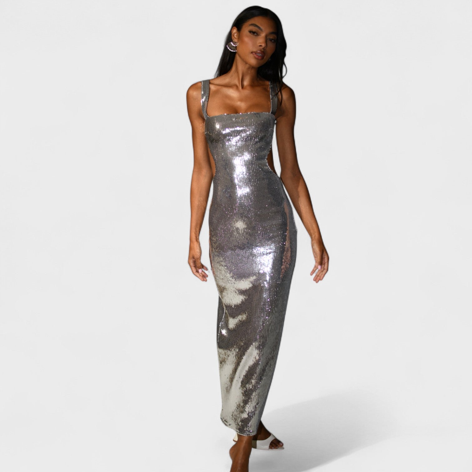 Vestido de gala Sparkle Silver - Edição de noite - Ines Braga