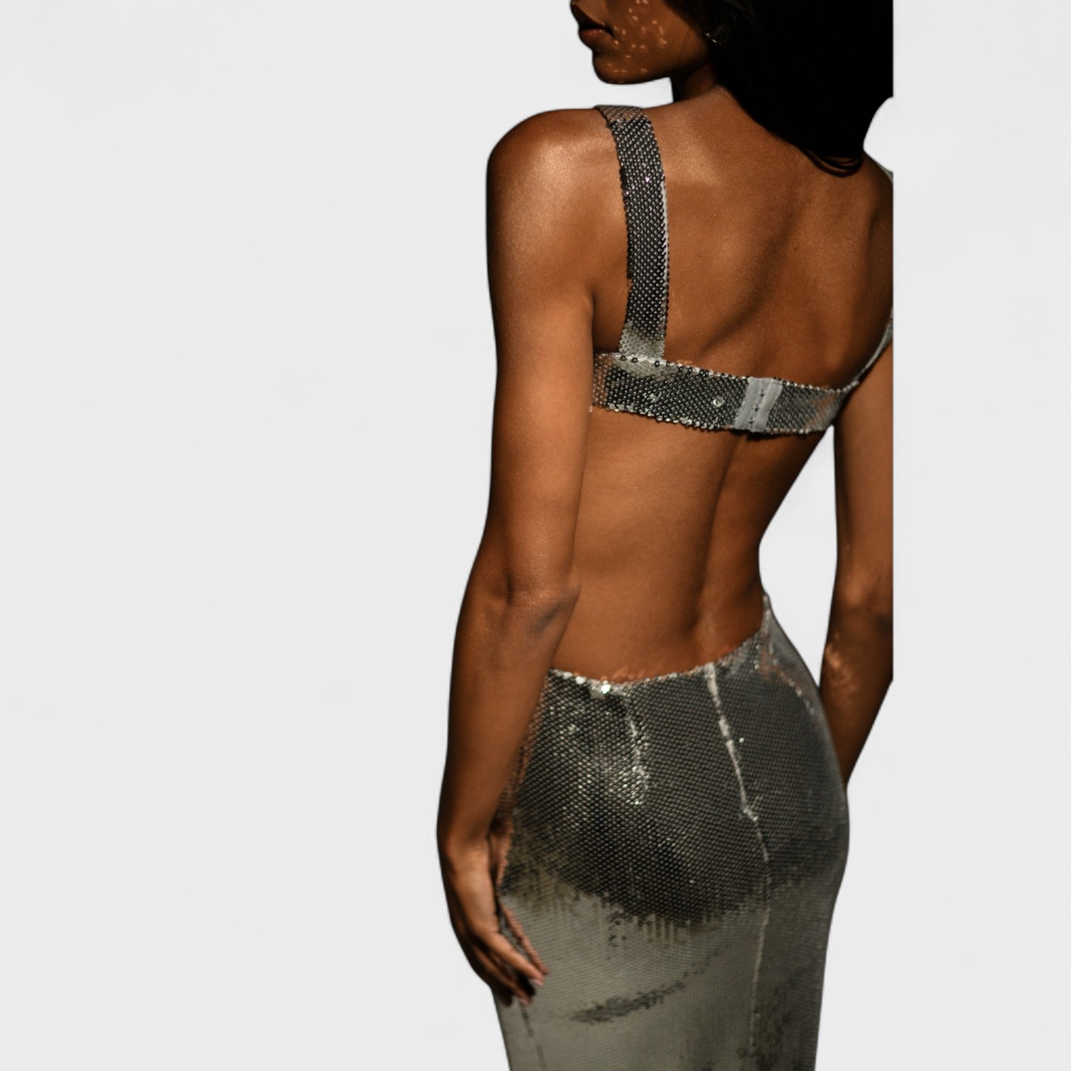 Vestido de gala Sparkle Silver - Edição de noite - Ines Braga