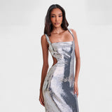 Vestido de gala Sparkle Silver - Edição de noite - Ines Braga