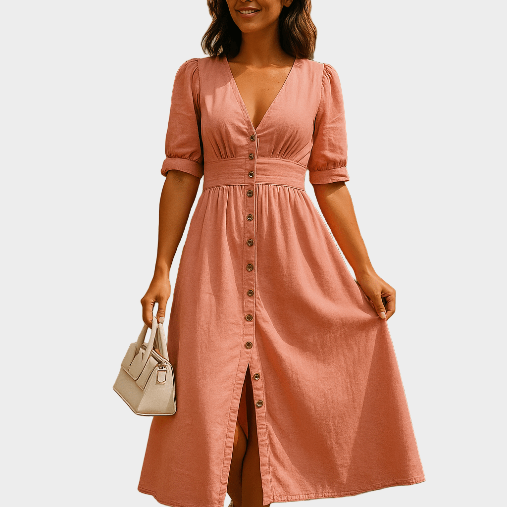 Vestido de ganga com botões - Ines Braga