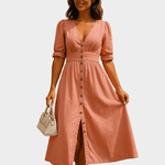 Vestido de ganga com botões - Ines Braga