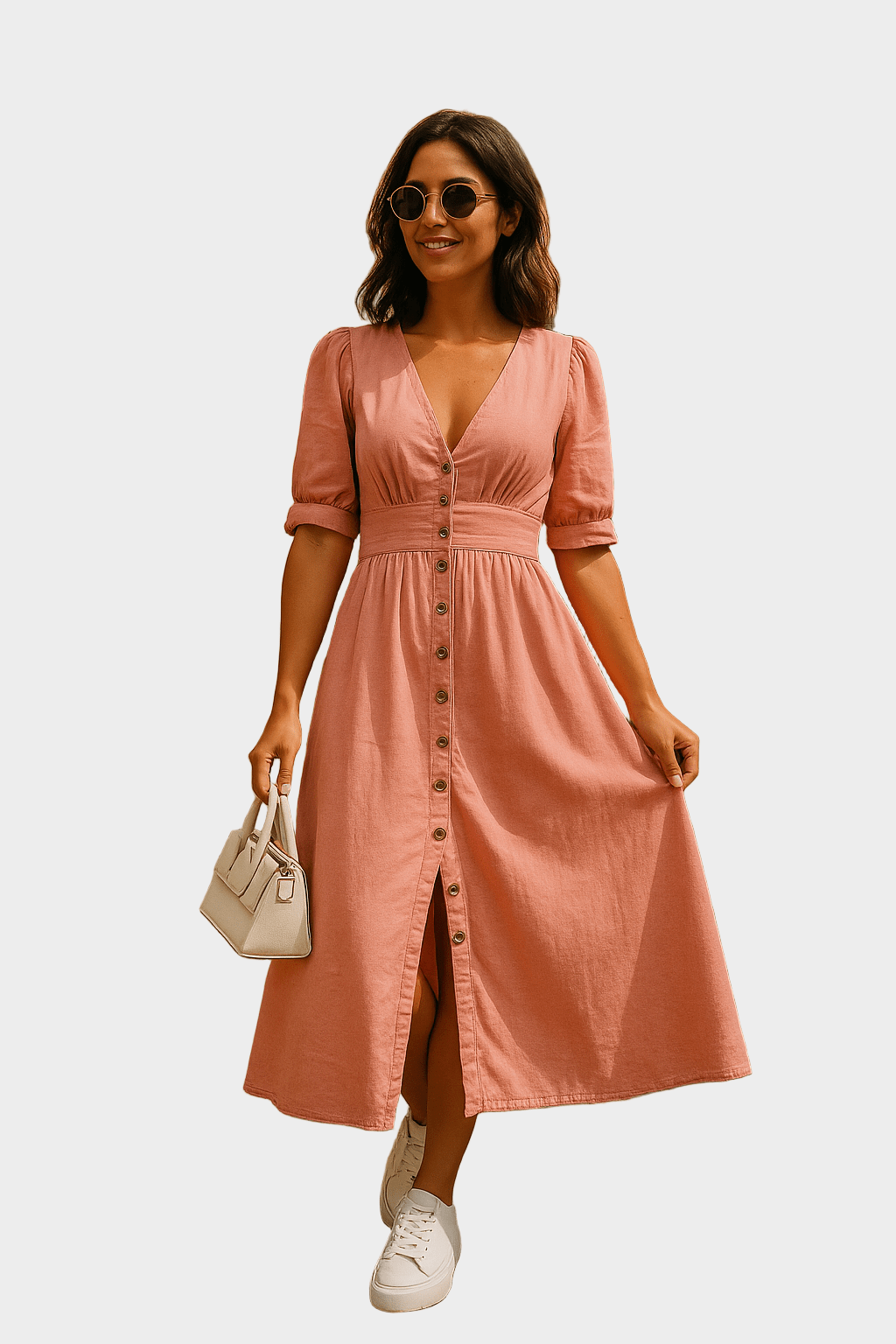 Vestido de ganga com botões - Ines Braga