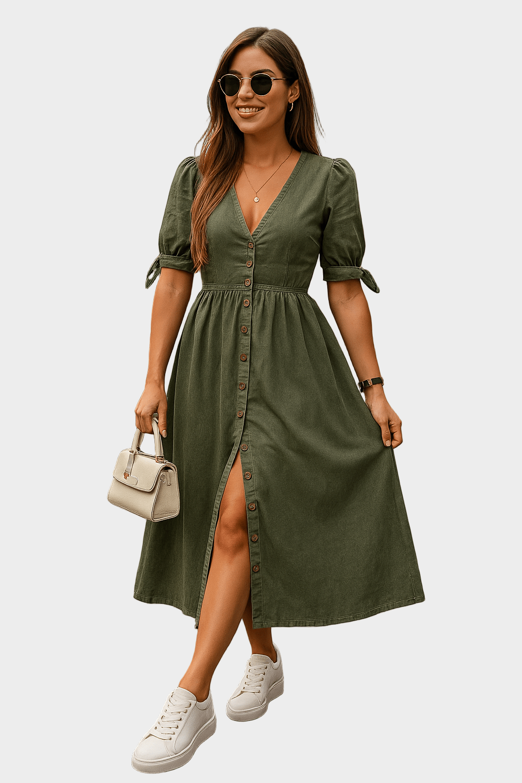 Vestido de ganga com botões - Ines Braga