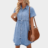 Vestido de Jeans Diário - Ines Braga