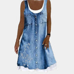 Vestido de Jeans Macio e Elegante - Ines Braga