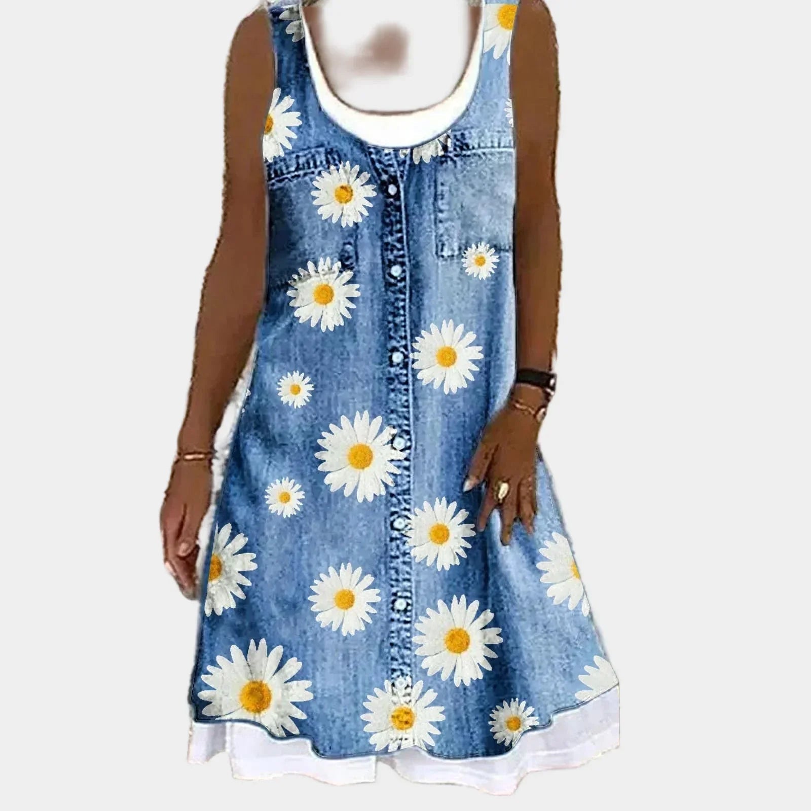 Vestido de Jeans Macio e Elegante - Ines Braga