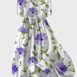 Vestido Floral na Cor Lavanda - Ines Braga