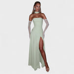 Vestido Maliyah - Corte assimétrico Hortelã - Ines Braga