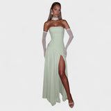 Vestido Maliyah - Corte assimétrico Hortelã - Ines Braga