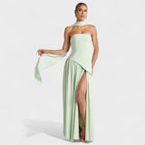 Vestido Maliyah - Corte assimétrico Hortelã - Ines Braga