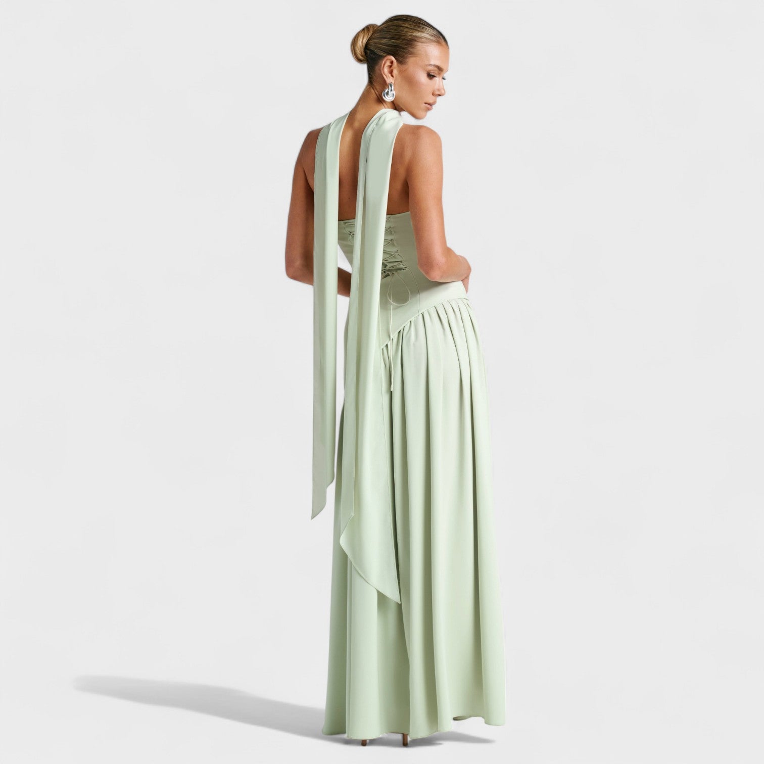 Vestido Maliyah - Corte assimétrico Hortelã - Ines Braga