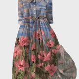 Vestido Πράρι com Estampa Impressionista - Ines Braga