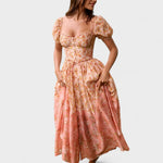 Vestido Valentina Floral Coral - Ines Braga