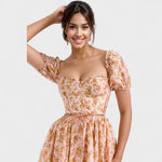 Vestido Valentina Floral Coral - Ines Braga
