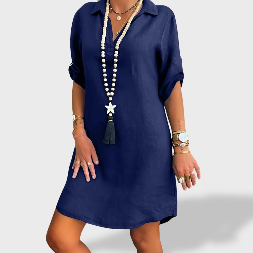 Vitória™ | Vestido Fresco de Linho de Verão - Ines Braga