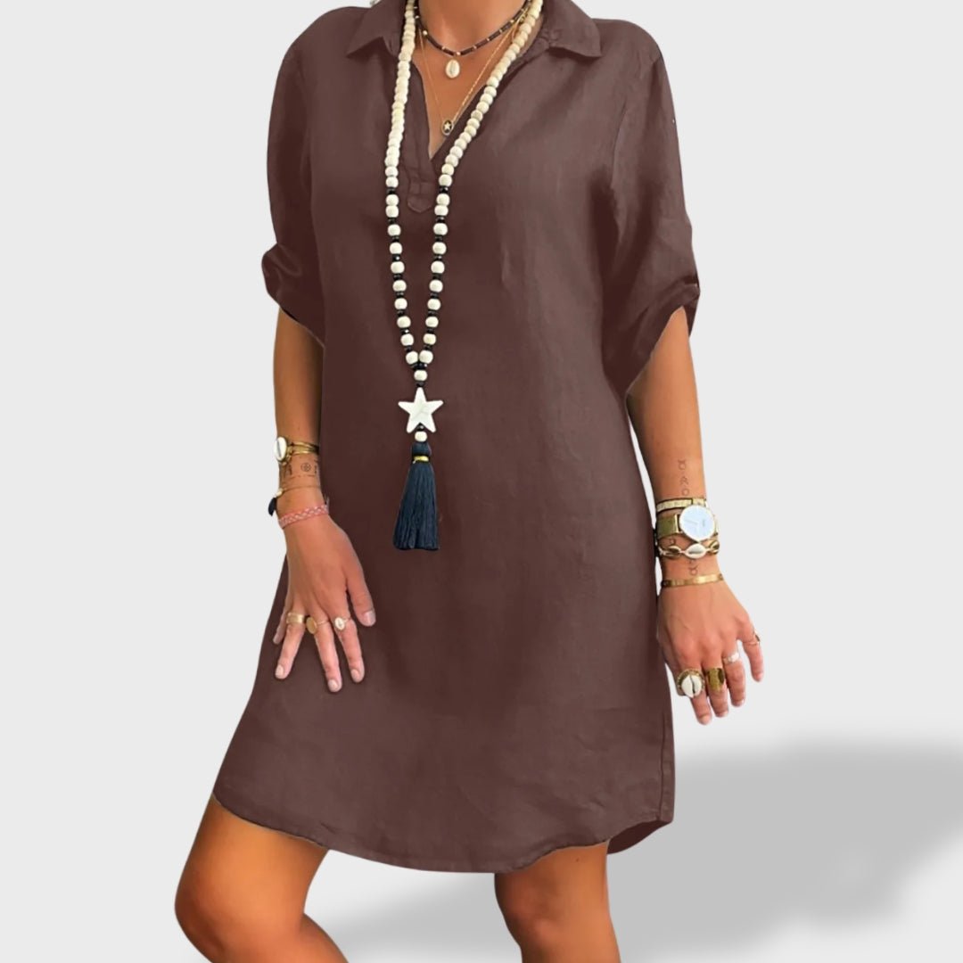 Vitória™ | Vestido Fresco de Linho de Verão - Ines Braga