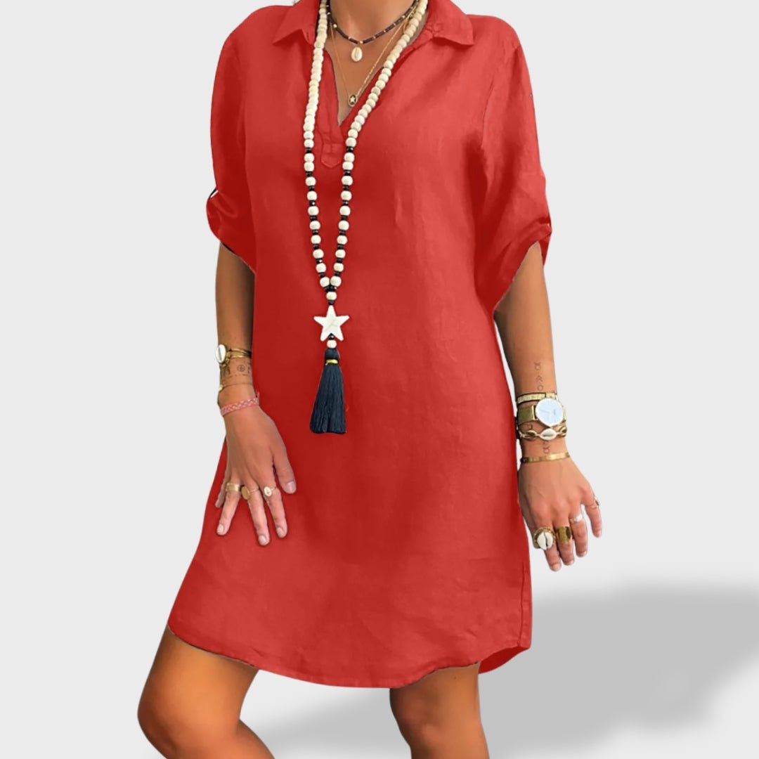 Vitória™ | Vestido Fresco de Linho de Verão - Ines Braga