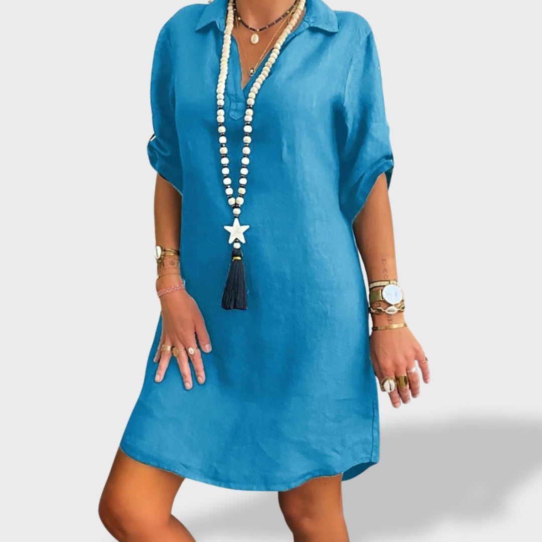 Vitória™ | Vestido Fresco de Linho de Verão - Ines Braga