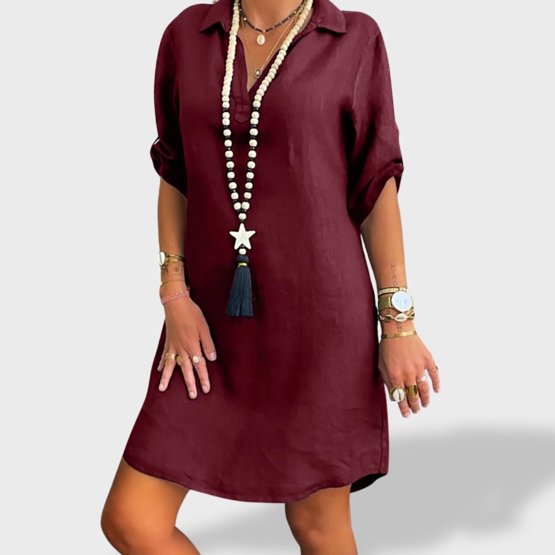 Vitória™ | Vestido Fresco de Linho de Verão - Ines Braga