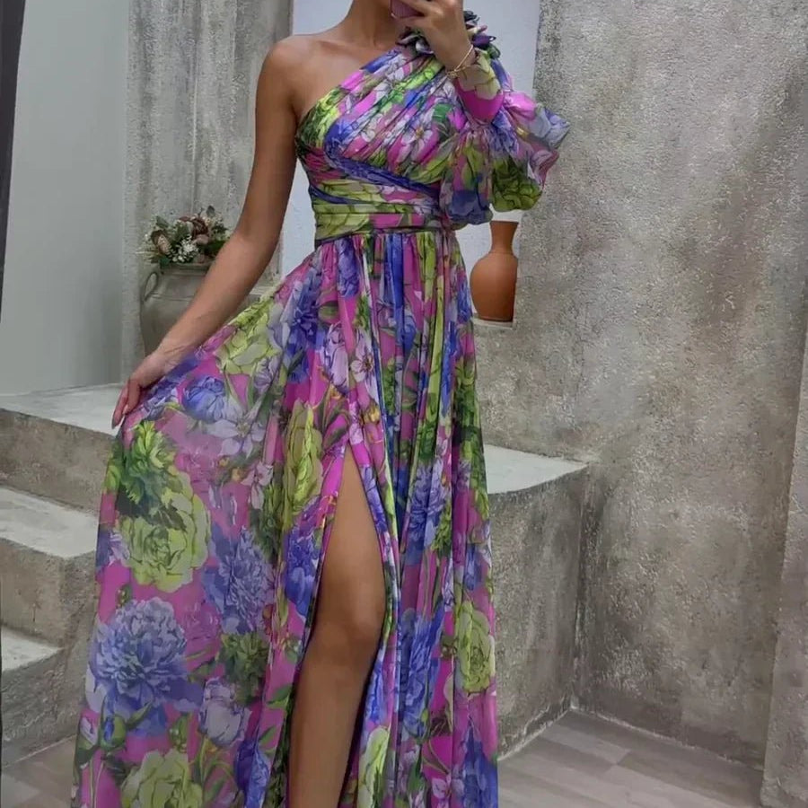 Whitney | Vestido Elegante e Fluido de Ombro para Eventos de Verão - Ines Braga