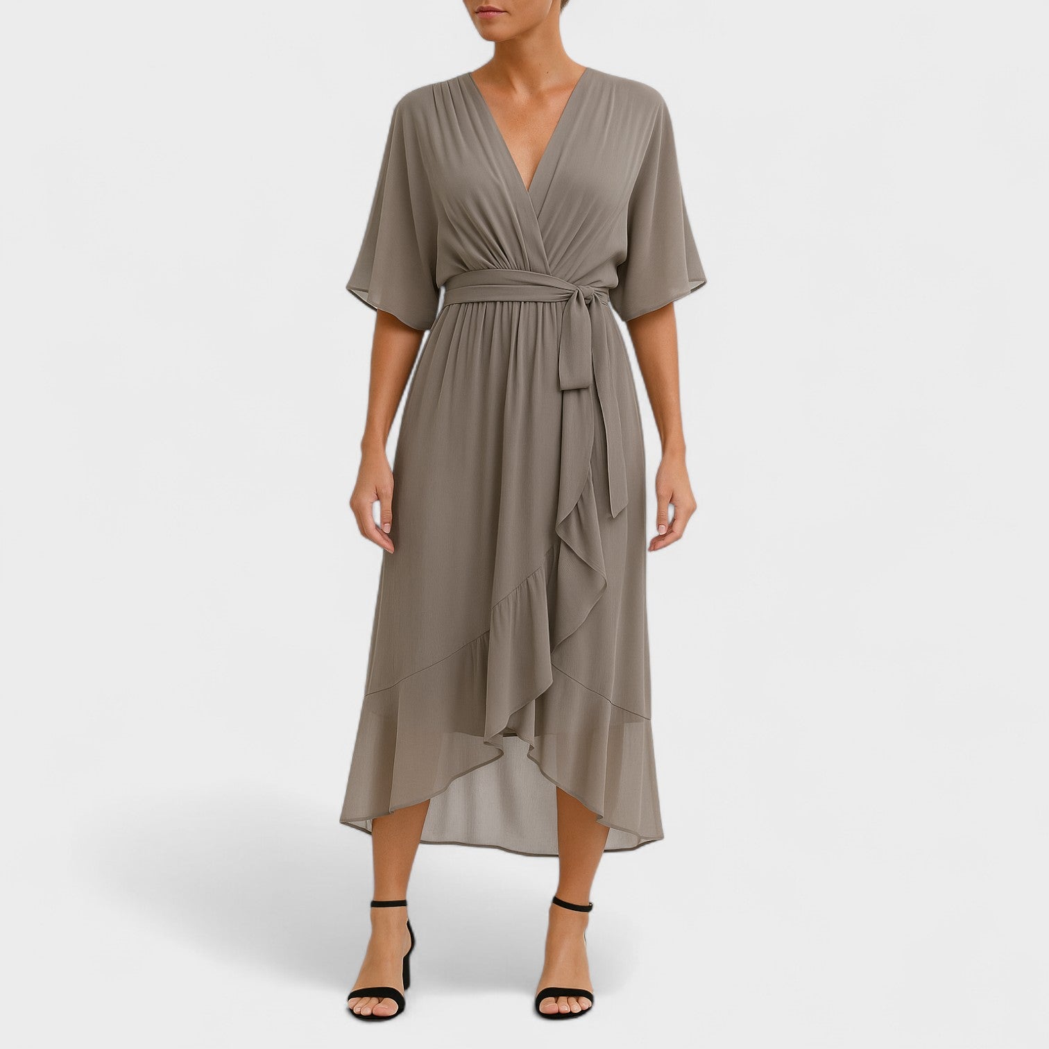 Yalina - Vestido elegante à volta da cintura com cintura ajustável - Ines Braga