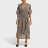 Yalina - Vestido elegante à volta da cintura com cintura ajustável - Ines Braga