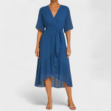 Yalina - Vestido elegante à volta da cintura com cintura ajustável - Ines Braga