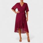 Yalina - Vestido elegante à volta da cintura com cintura ajustável - Ines Braga